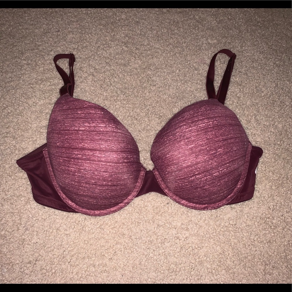 VS Pink Heathered Burgundy Push Up Bra 34DD
